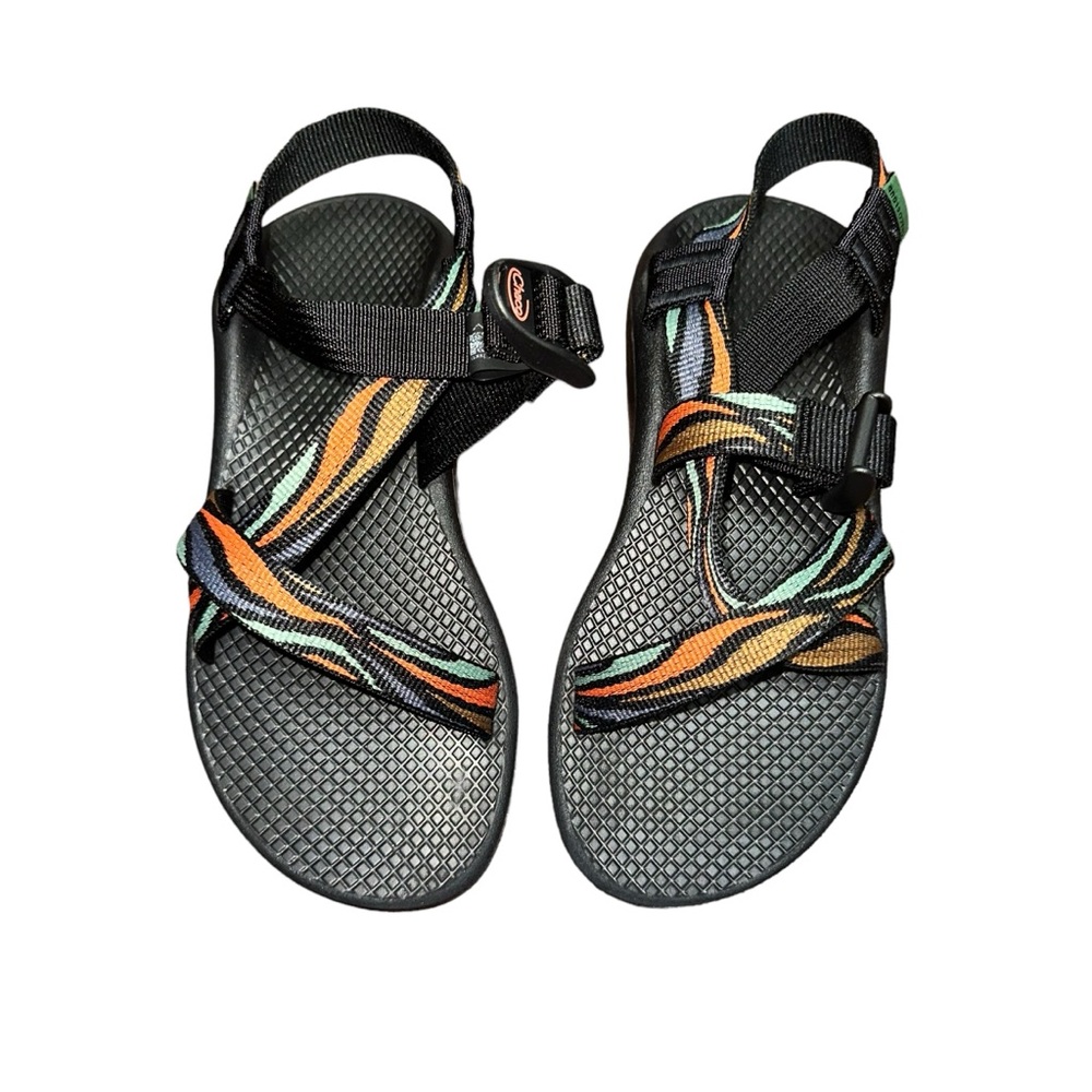 Chaco ZX1 Ecotread Sandals Kids Size 4 Black Multicolor Adjustable Hiking